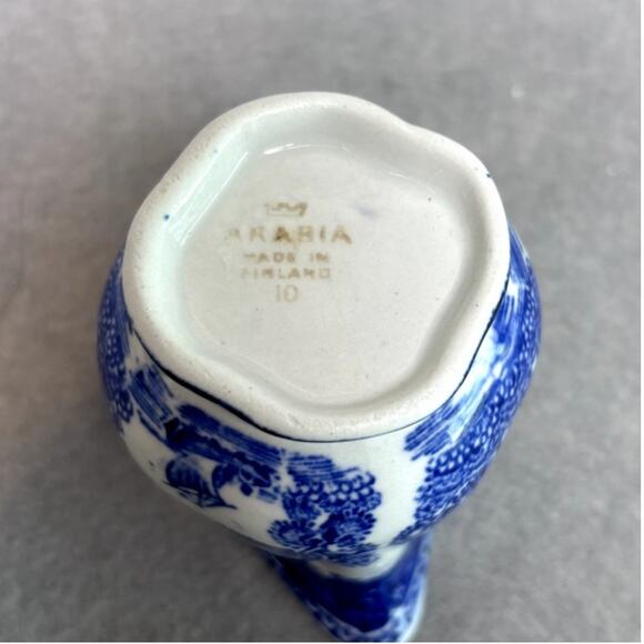 Arabia of Finland Vintage Coffee Tea Pot Creamer Blue Castle - Picture 6 of 10